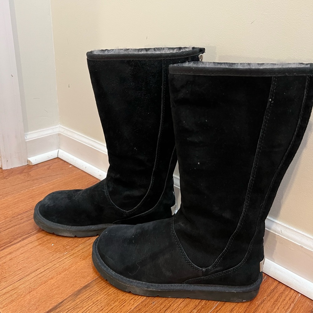 Black zip up UGGs, size 8